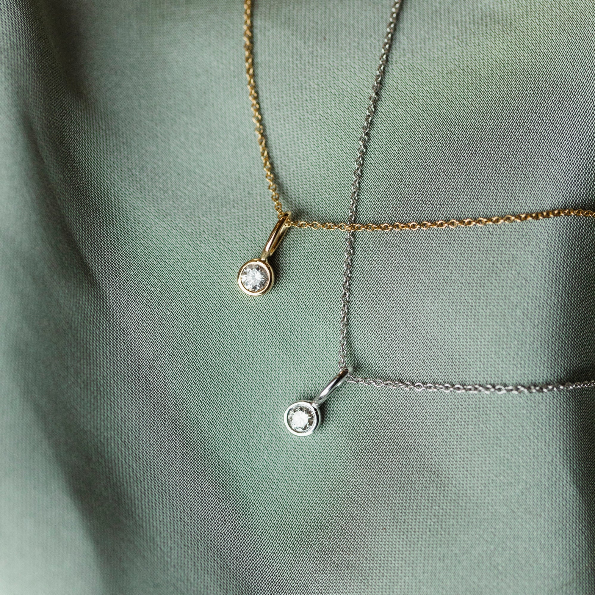Greta diamanthalsband, 18k gult guld / vitguld