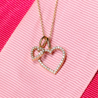 Astrid XL diamanthjärta berlock, 18k gult guld / vitguld