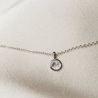 Greta Single Diamond Necklace, 18k Gold / White Gold