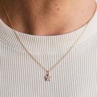 Amy diamantblomma, berlock, 18K gult guld / vitguld
