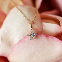 Amy diamantblomma, berlock, 18K gult guld / vitguld
