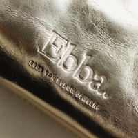 Gold Leather Jewelry Pouch