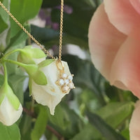 Amy Diamond Flower Pendant, 18K Gold / White Gold