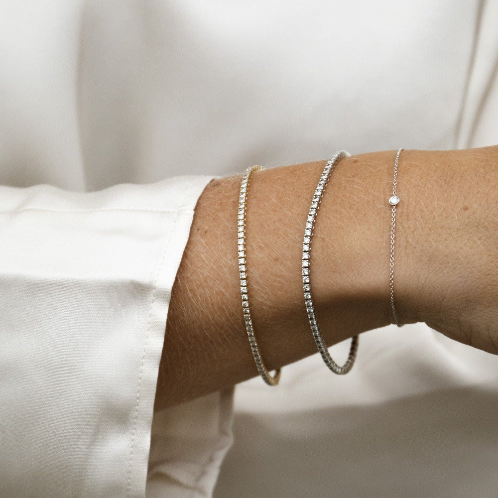 Hand Jewelry Gs Bracelet Elise Diamond Tennis Bracelet, 18k Yellow