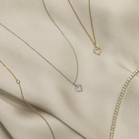 Diamanthjärta Astrid, 18k guld och Astrid 18k vitt guld Diamond Heart Necklace