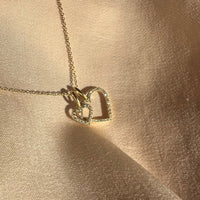 Astrid XL diamanthjärta berlock, 18k gult guld / vitguld