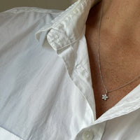 Amy Diamond Flower Necklace, 18K White Gold