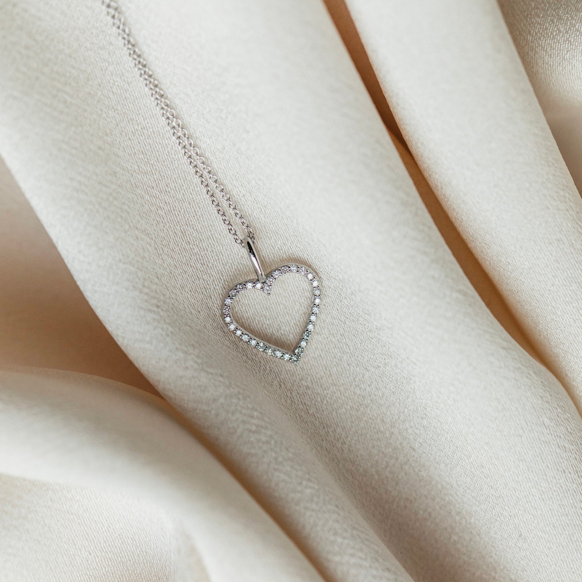 Astrid XL Heart Pendant, 18k Yellow Gold / White Gold