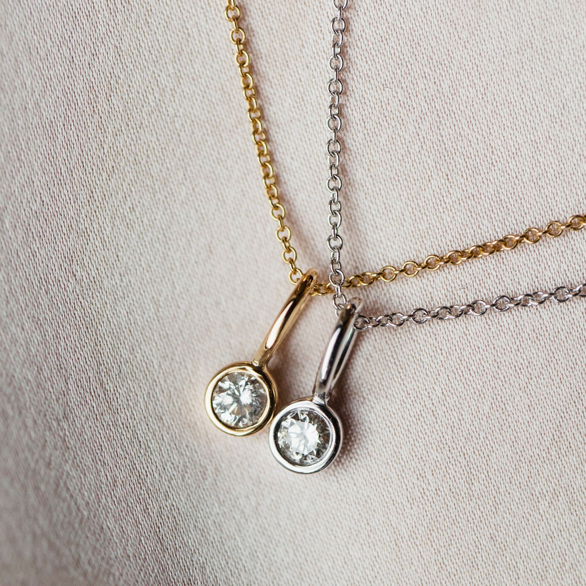 Greta diamanthalsband, 18k gult guld / vitguld