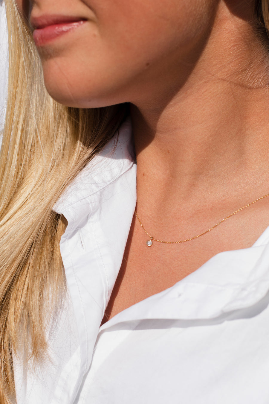 Greta diamanthalsband, 18k gult guld / vitguld