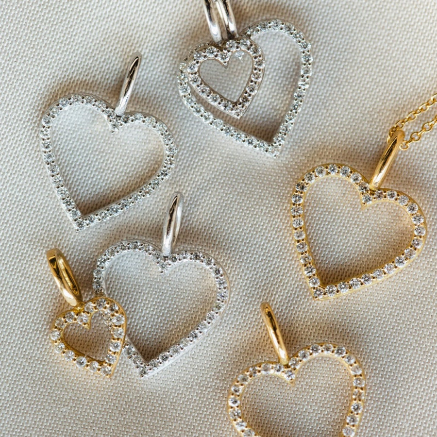 Astrid XL Heart Pendant, 18k Yellow Gold / White Gold – Ebba