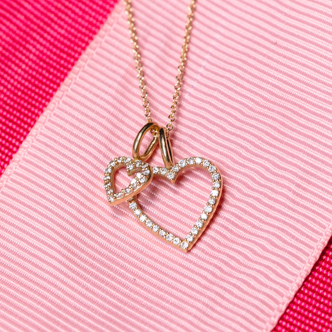 Astrid Heart Necklace, 18k Yellow Gold / White Gold