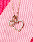 Astrid XL Heart Pendant, 18k Yellow Gold / White Gold