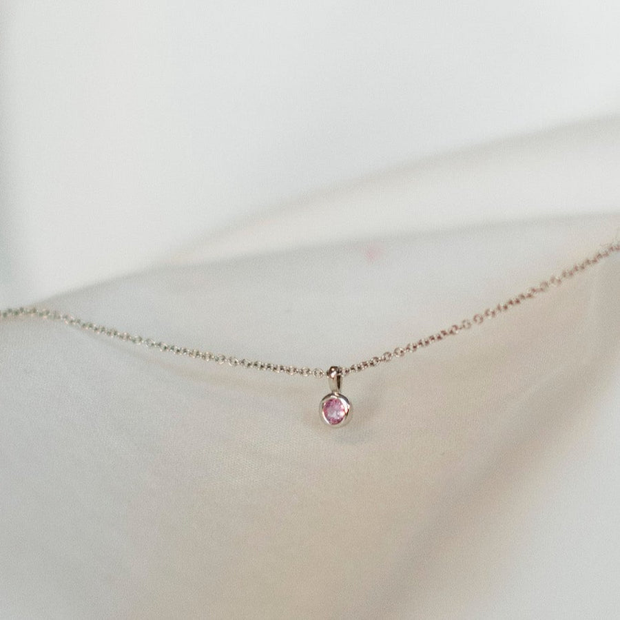 Kitty Sapphire Necklace, 18k White Gold