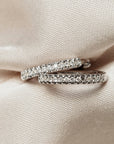 Ingrid Diamond Hoop Earrings, 18k Yellow Gold / White Gold