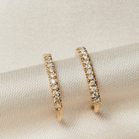 Ingrid Diamond Hoop Earrings, 18k Gold