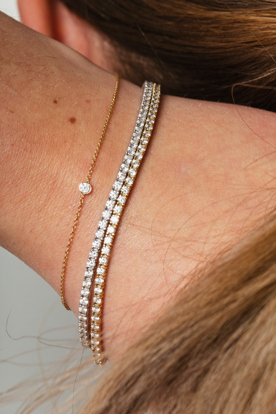 Marianne diamantarmband, 18k gult guld / vitguld