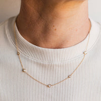 Elisabeth Five Diamond Necklace, 18k Gold / White Gold
