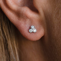 Beata Bezel Diamond Earrings, 18k Gold
