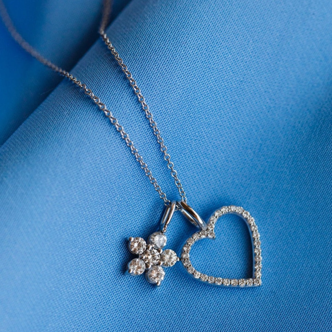 Astrid XL Heart Pendant, 18k Yellow Gold / White Gold