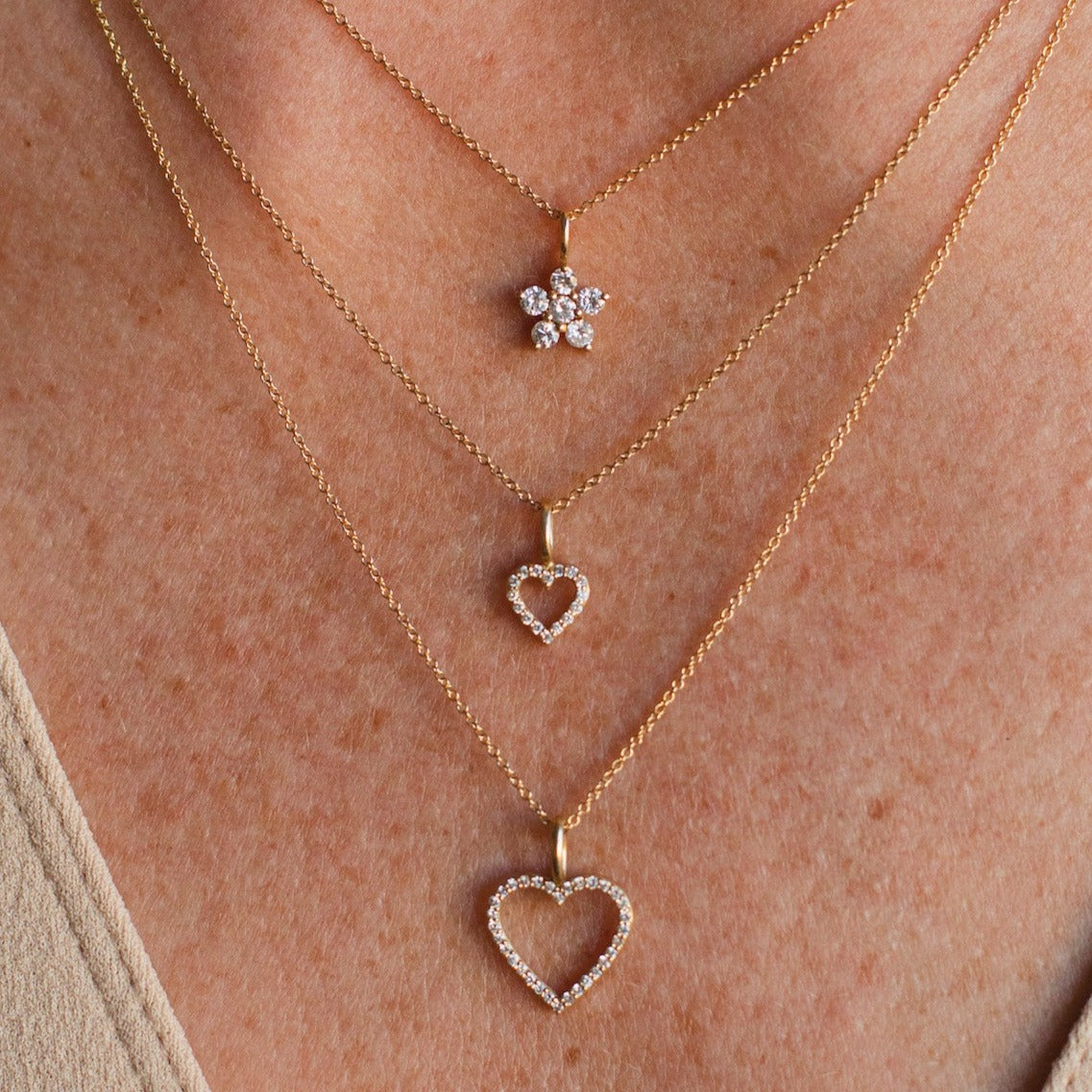 Amy diamantblomma, berlock, 18K gult guld / vitguld