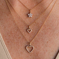Astrid Heart Necklace, 18k White Gold
