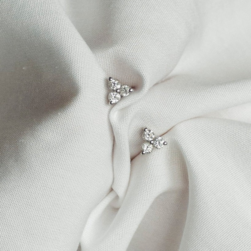 Sigrid Diamond Earrings, 18k Gold / White Gold
