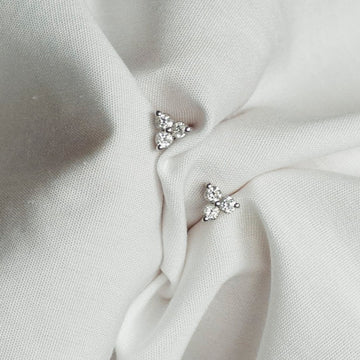 Sigrid Diamond Earrings, 18k Gold / White Gold