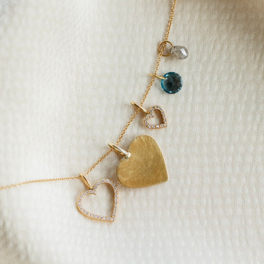 Astrid Solid Heart berlock, 18k gult guld