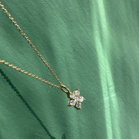 Amy Diamond Flower Necklace, 18K Gold