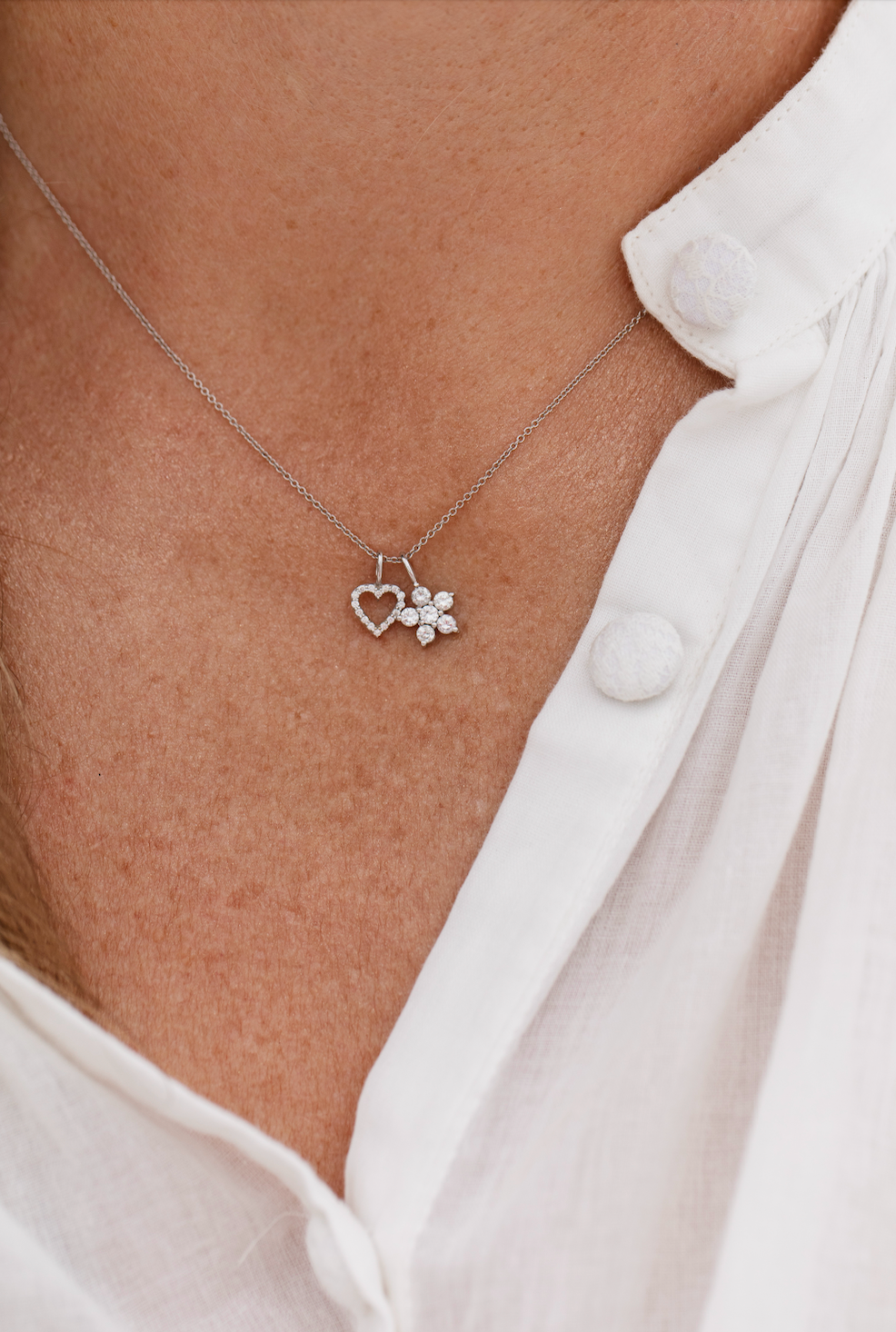 Amy Necklace, 18K Yellow Gold / White Gold