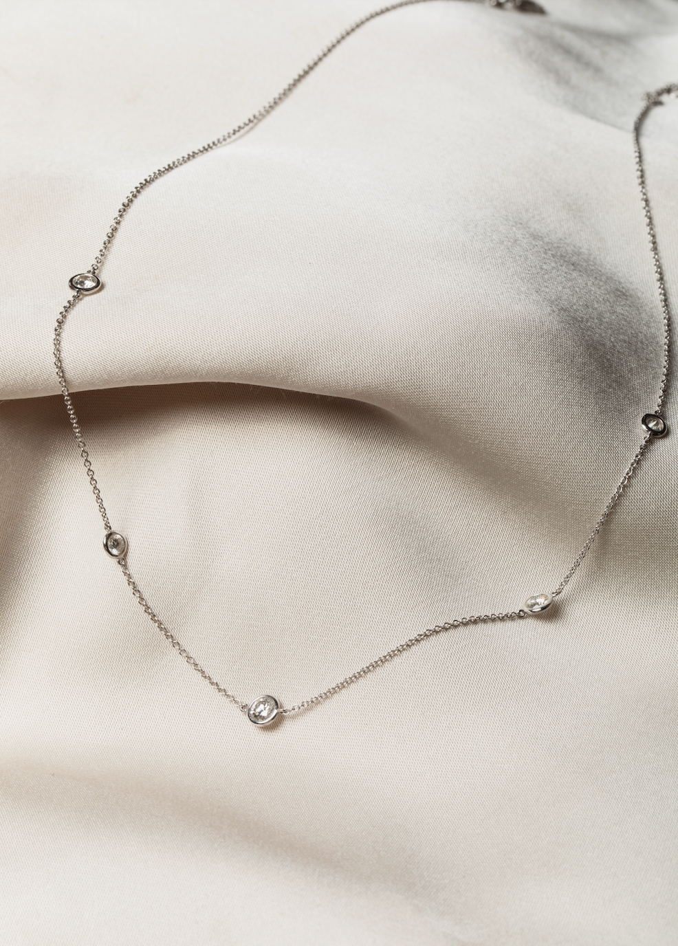 Elisabeth Five Diamond Necklace, 18k Yellow Gold / White Gold