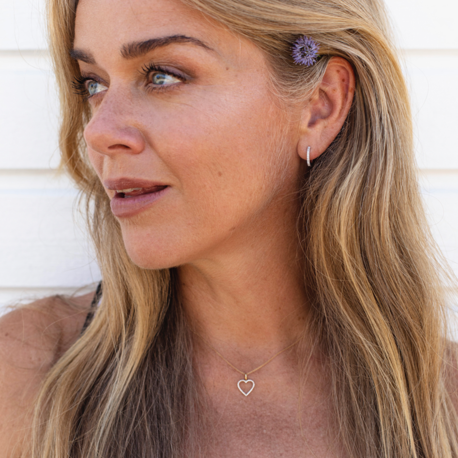 Astrid XL Heart Pendant, 18k Yellow Gold / White Gold