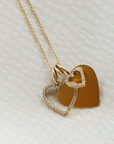 Astrid XL Heart Pendant, 18k Yellow Gold / White Gold