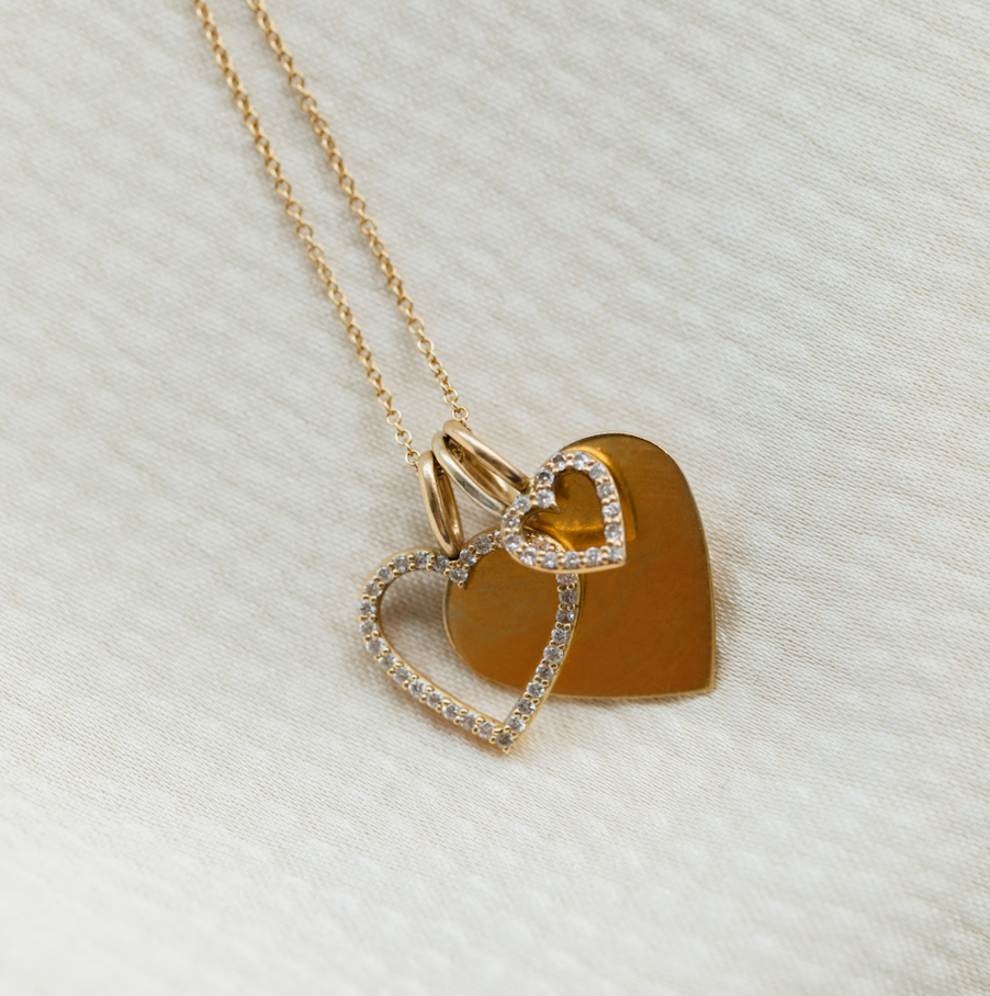 Astrid Solid Heart berlock, 18k gult guld