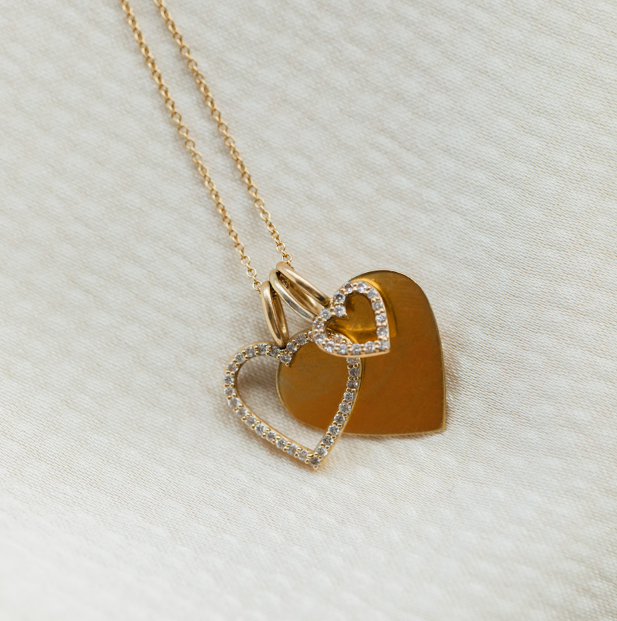 Astrid Solid Heart berlock, 18k gult guld