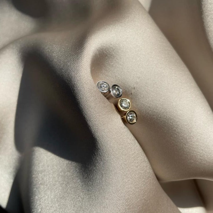 Alma XL Signature Diamond Earrings, 18k White Gold