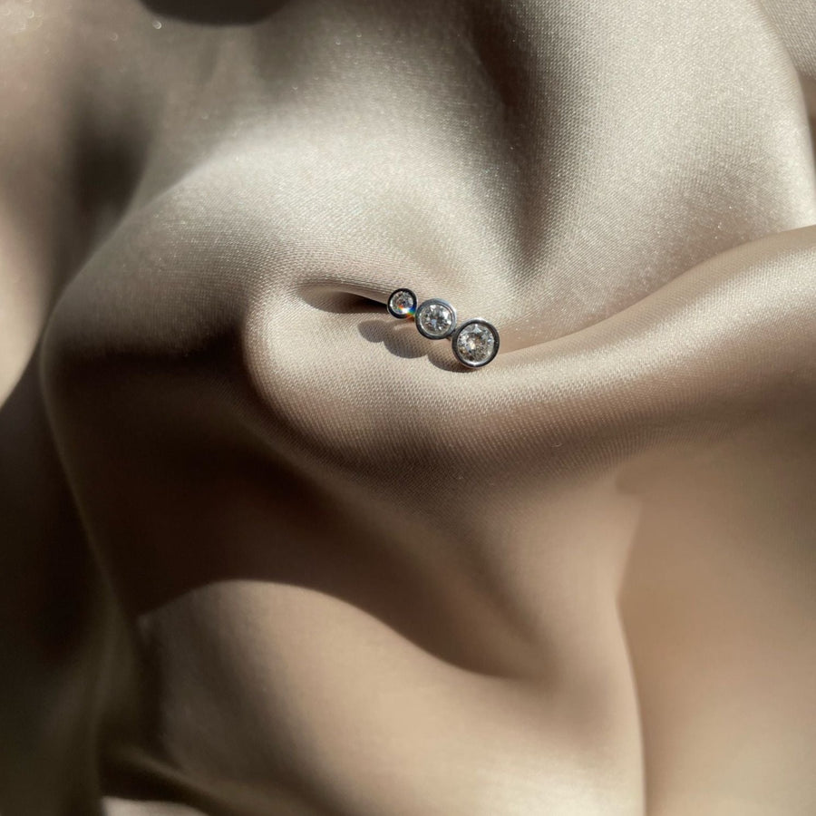 Alma XL Signature Diamond Earrings, 18k Yellow Gold / White Gold