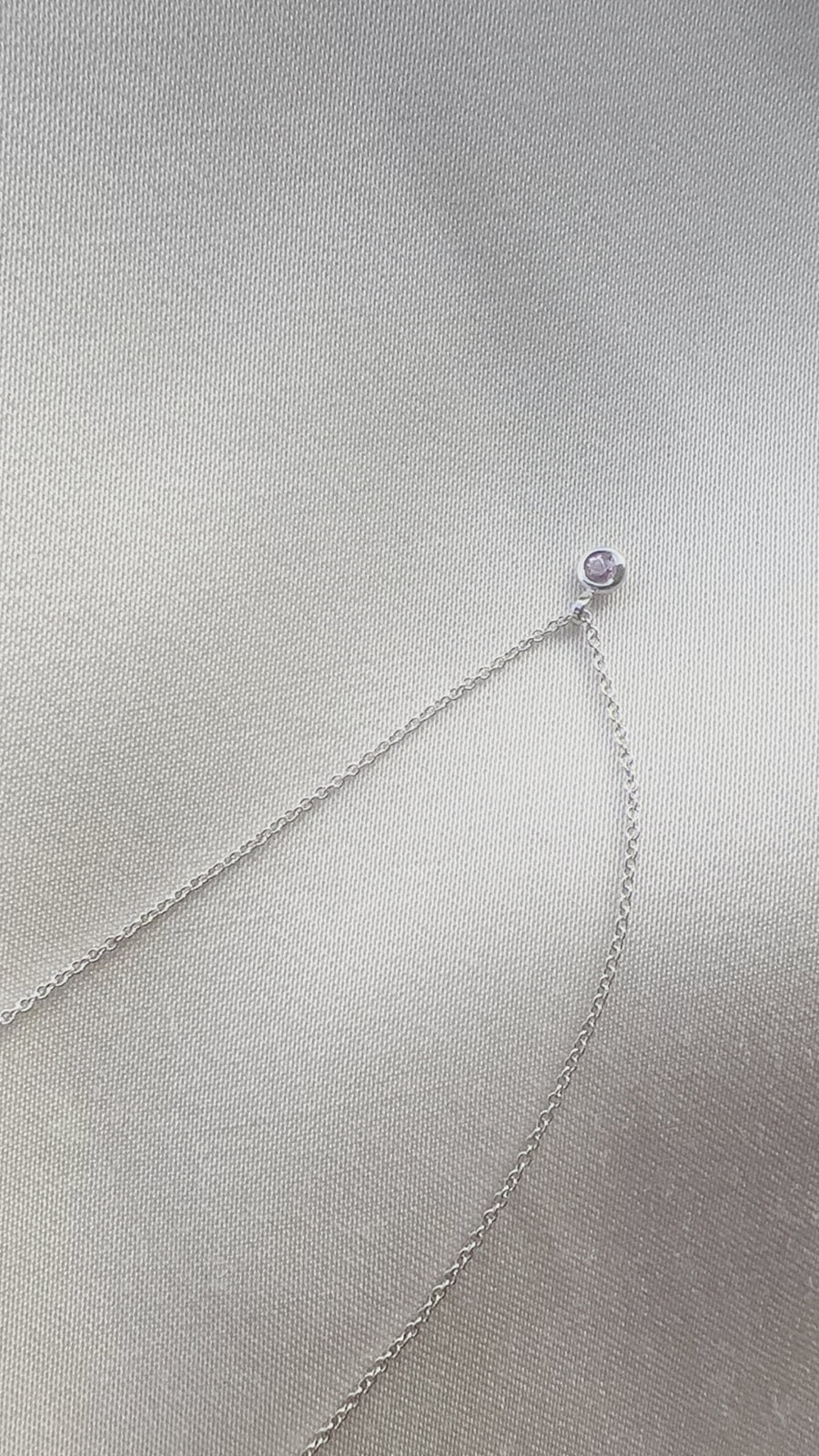 Kitty Sapphire Necklace, 18k White Gold