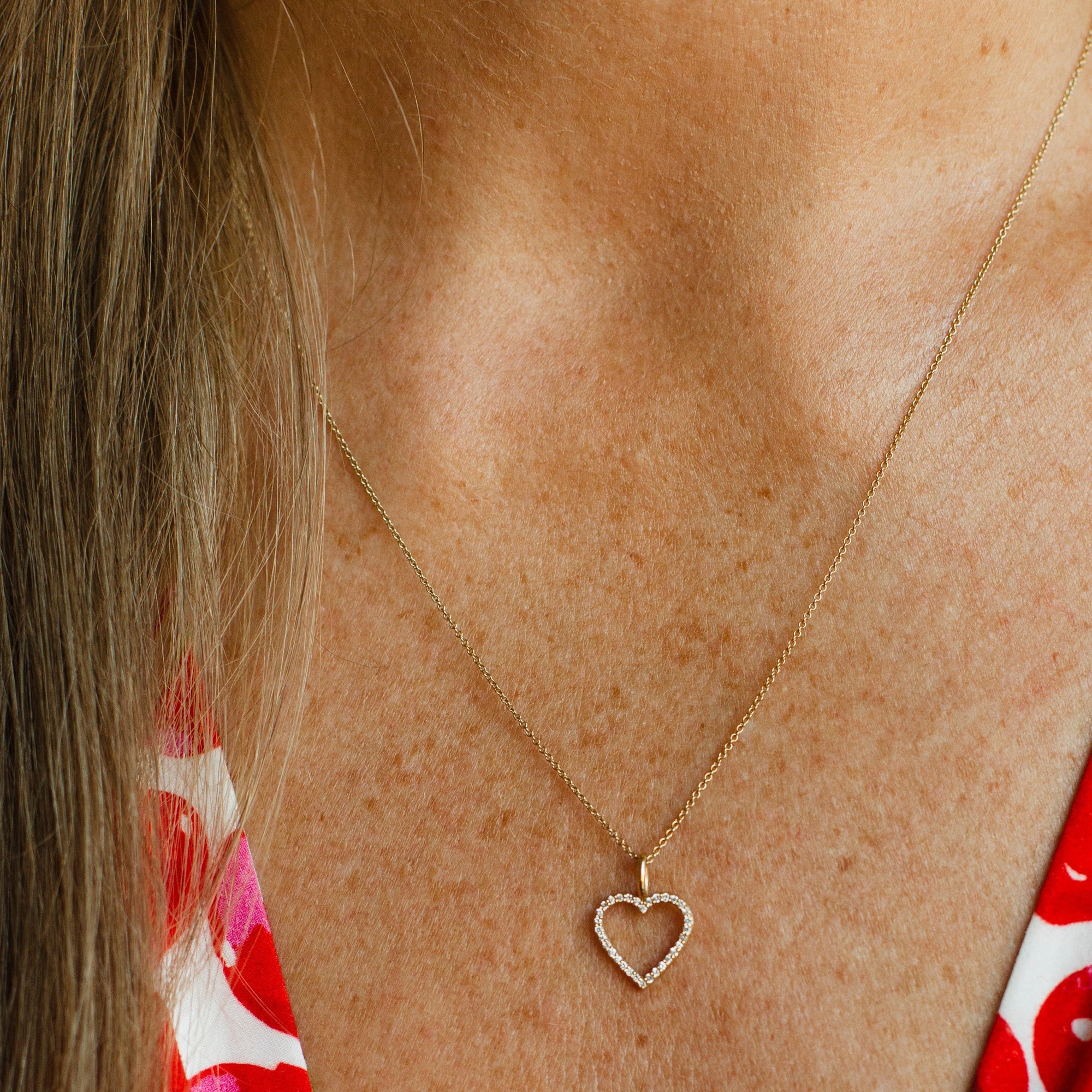 Astrid XL Heart Pendant, 18k Yellow Gold / White Gold