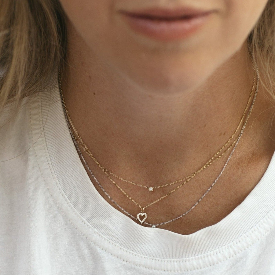 Diamanthjärta Astrid, 18k Astrid 18k white gold Diamond Heart Necklace