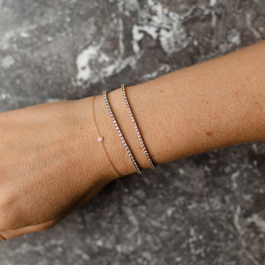 Elise tennisarmband med diamanter, 18k vitt guld