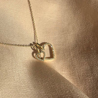 Astrid XL Heart Pendant, 18k Gold / White Gold