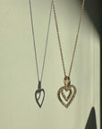 Astrid XL Heart Pendant, 18k Yellow Gold / White Gold